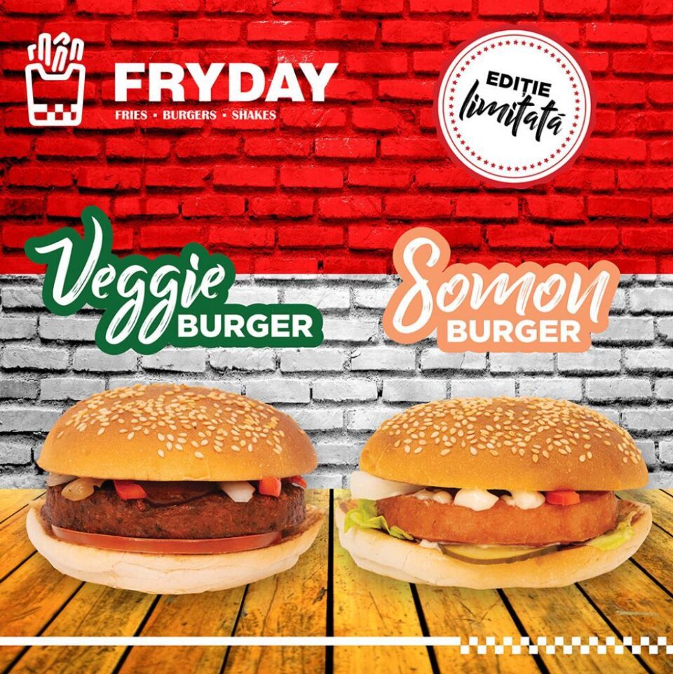 De mâine ai burger SOMON și burger VEGAN la FRYDAY