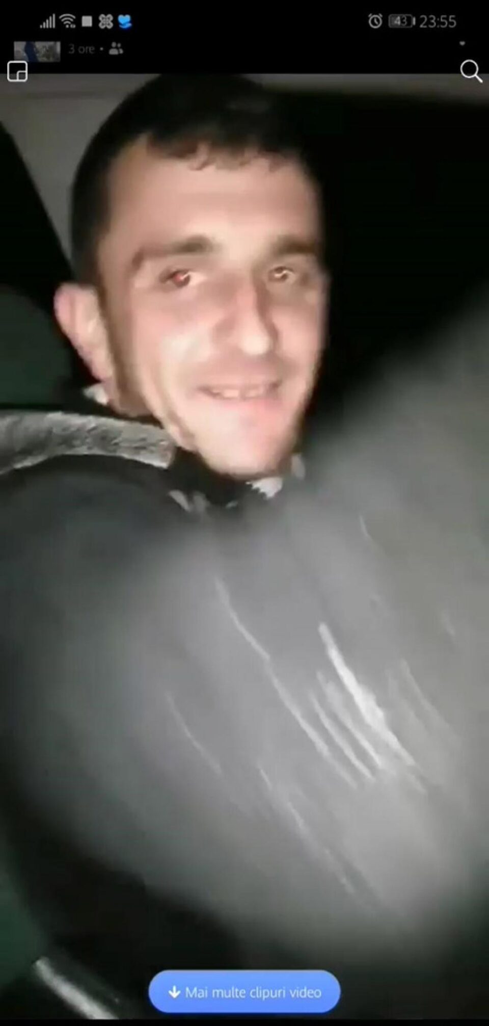 Filmare din mașină, cu puțin timp înainte de accident. Tânărul din imagine este arestat