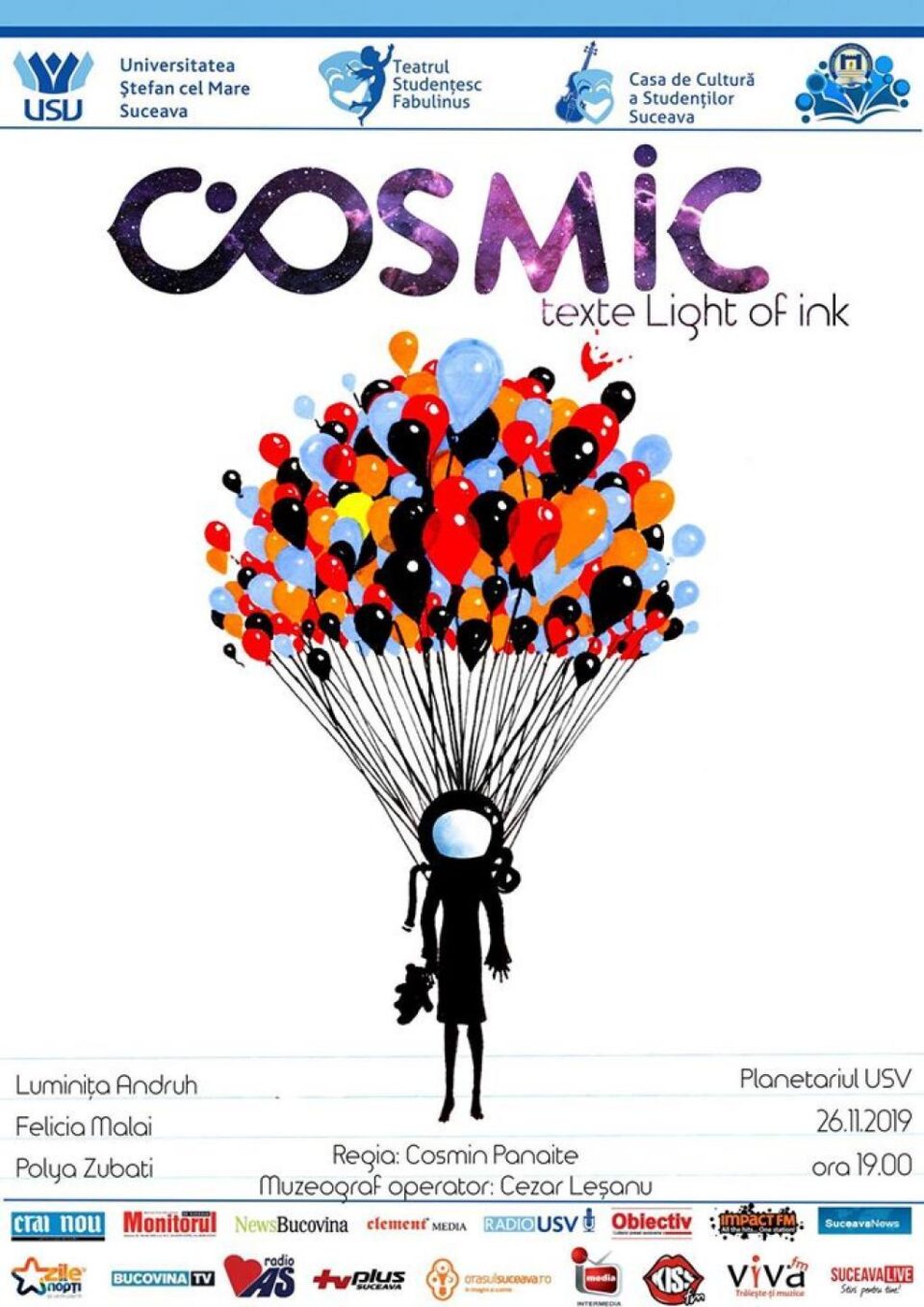 Spectacolul ”Cosmic”, inspirat de texte ale liceenilor de la ”Petru Rareș”, revine la Planetariu Spectacolul ”Cosmic”, inspirat de texte ale liceenilor de la ”Petru Rareș”, revine la Planetariu