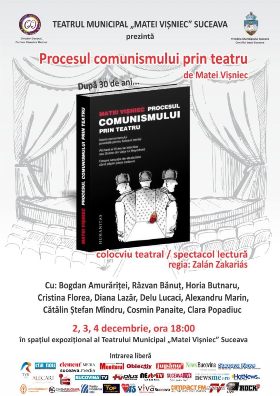 “Procesul comunismului prin teatru”, la Teatrul Matei Vișniec Suceava