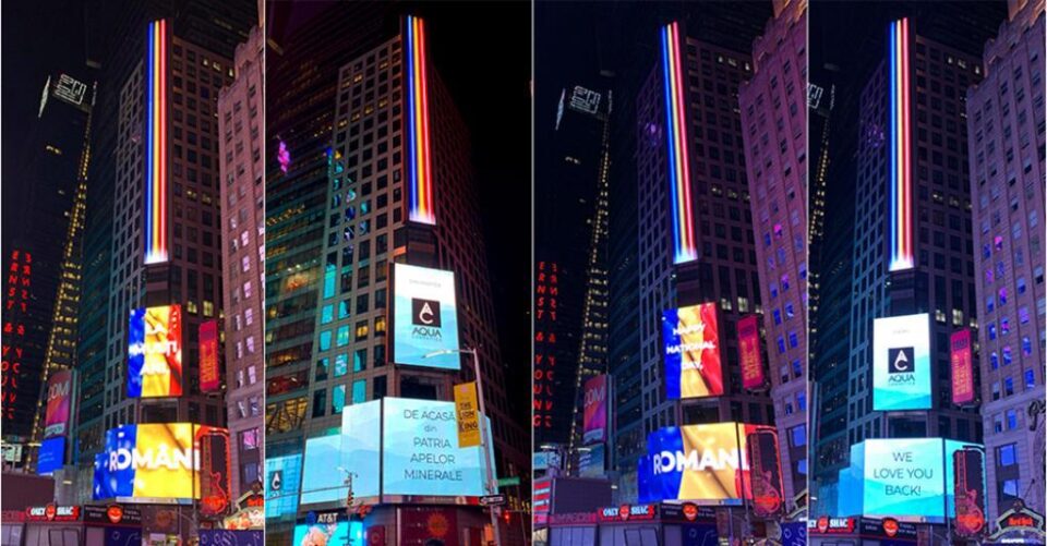 Tricolorul României a strălucit în unul dintre cele mai cunoscute locuri din metropola New York Tricolorul României a strălucit în unul dintre cele mai cunoscute locuri din metropola New York