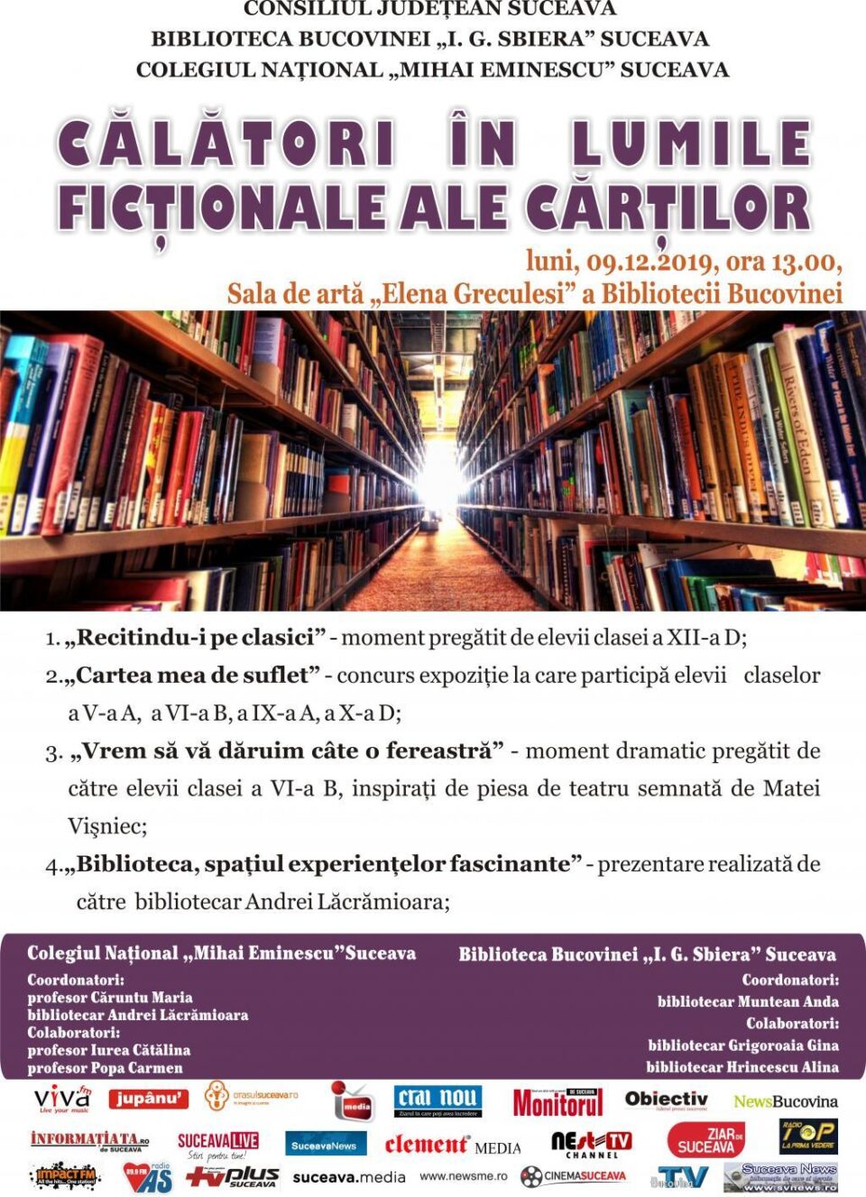 "Călători în lumile ficționale ale cărților", la Biblioteca Bucovinei