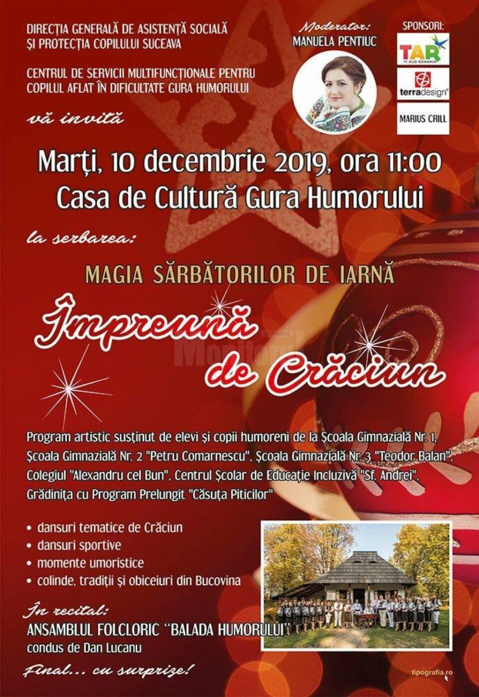 Spectacolul „Magia sărbătorilor de iarnă - Împreună de Crăciun!”, la Centrul Cultural Gura Humorului Spectacolul „Magia sărbătorilor de iarnă - Împreună de Crăciun!”, la Centrul Cultural Gura Humorului