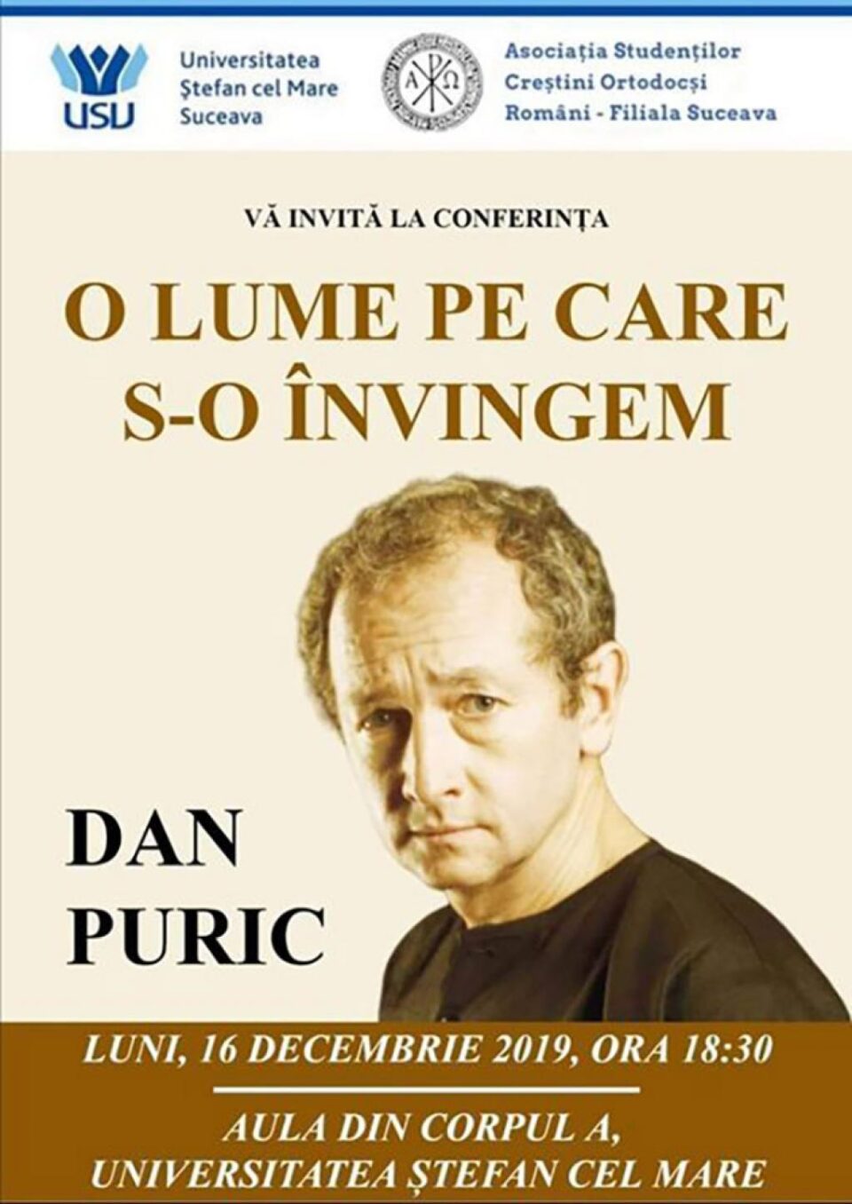 Dan Puric, invitat la USV