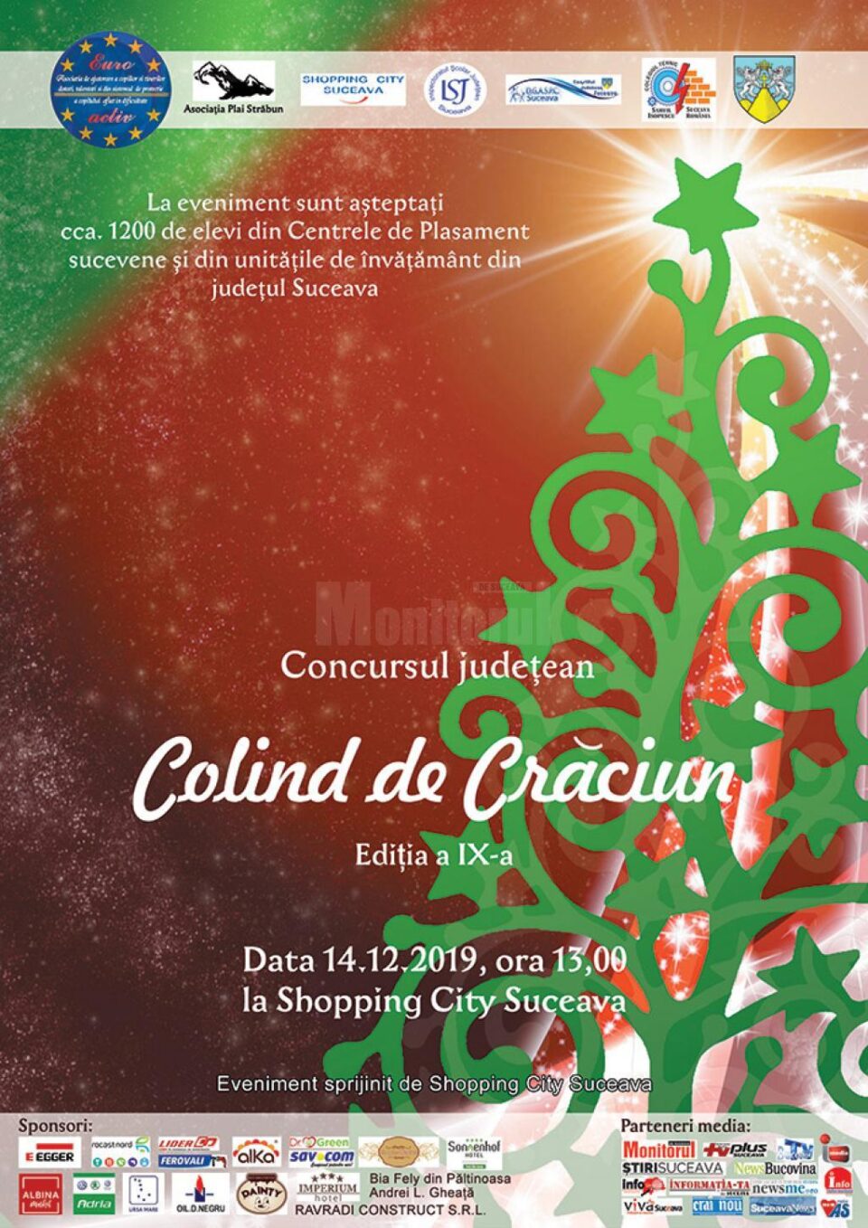 Peste 1.300 de copii vor participa sâmbătă la Concursului județean „Colind de Crăciun”