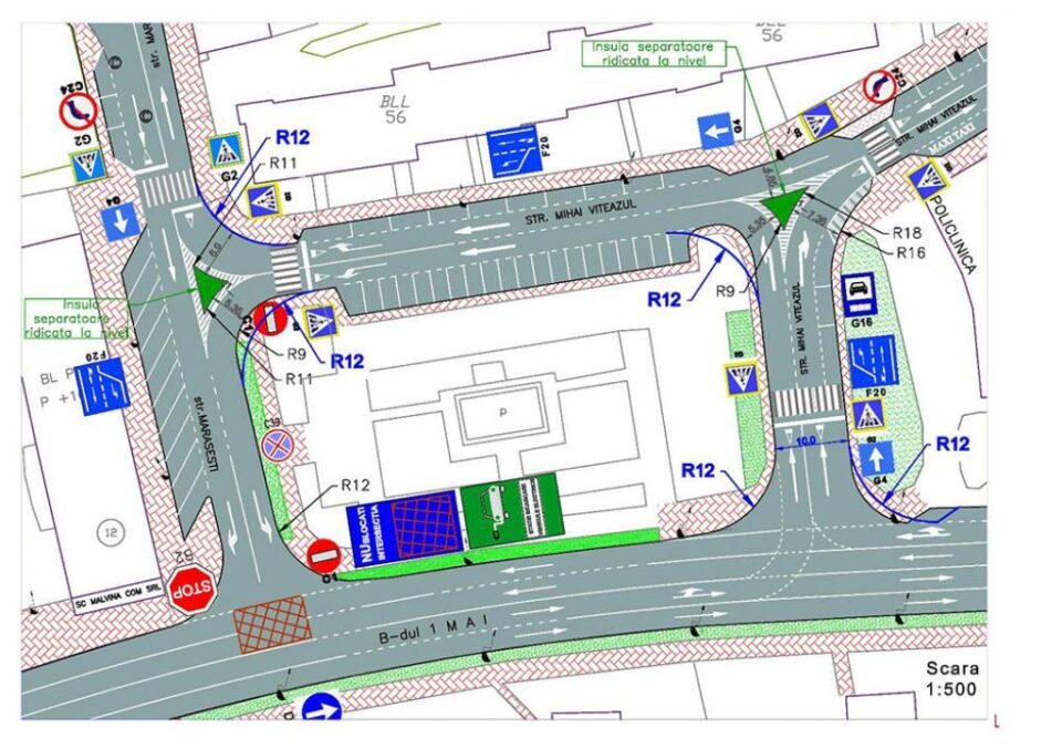 Proiectele care reglementează noile sensuri unice și restricțiile de trafic din zona Areni și Mărășești