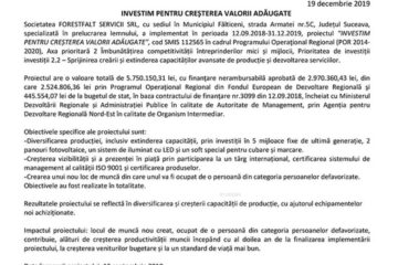 INVESTIM PENTRU CREȘTEREA VALORII ADĂUGATE