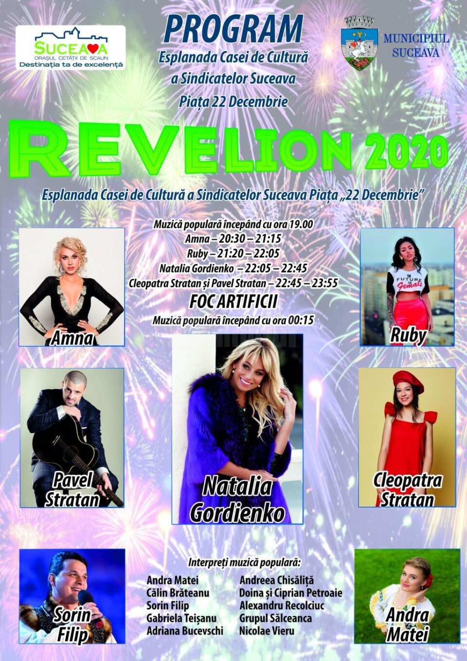 Revelion 2020 în centrul Sucevei