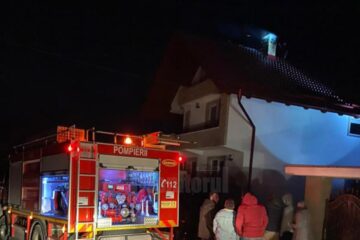 Intervenție de la un incendiu provocat de un cos de fum supraîncălzit, în localitatea Humoreni