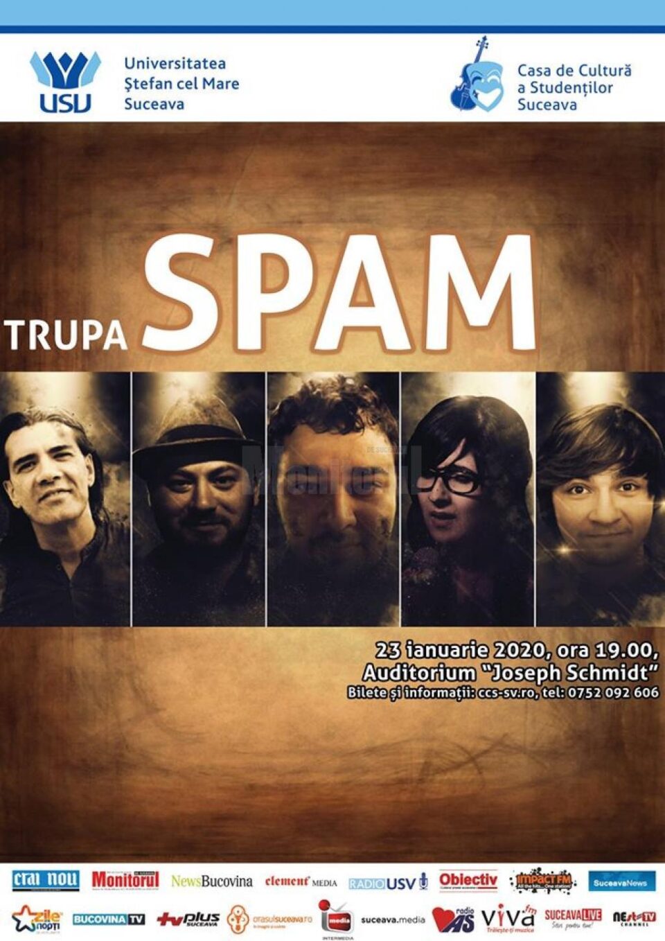 Trupa pop-rock ”Spam” concertează la Universitate Trupa pop-rock ”Spam” concertează la Universitate