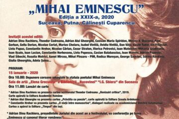 Astăzi debutează la Suceava Festivalul Literar „Mihai Eminescu”, ediția a XXIX-a
