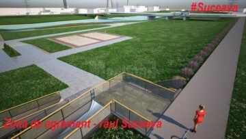 Luni s-a dat startul amenajării viitoarei zone de agrement de pe malul râului Suceava