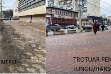 Cușnir face comparație între trotuarul din fața primăriei și cele din alte zone ale Sucevei