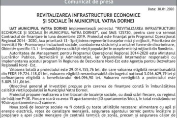 REVITALIZAREA INFRASTRUCTURII ECONOMICE ȘI SOCIALE ÎN MUNICIPIUL VATRA DORNEI