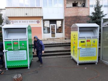 Instalarea containerelor colectoare pentru îmbracaminte