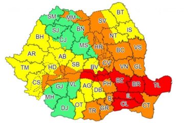 Cod portocaliu de viscol pentru zona de munte a județului Suceava, cod galben în rest