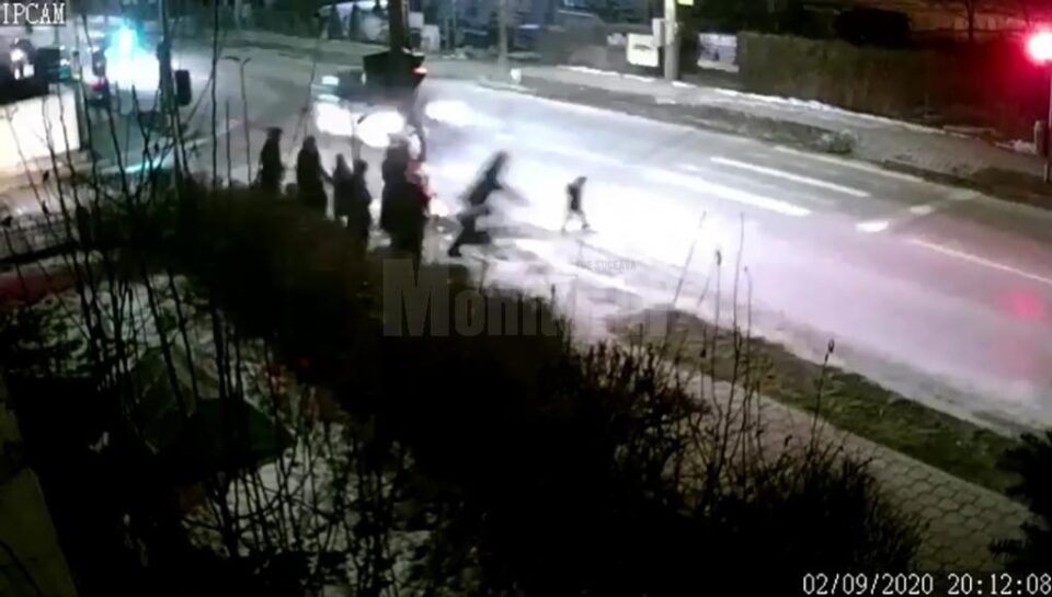 Copilul în traversare, cu o fracțiune de secundă înainte de impact