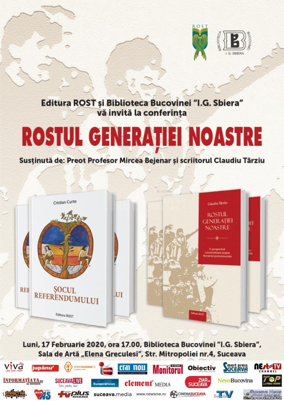 Conferința "Rostul generației noastre", la Biblioteca Bucovinei