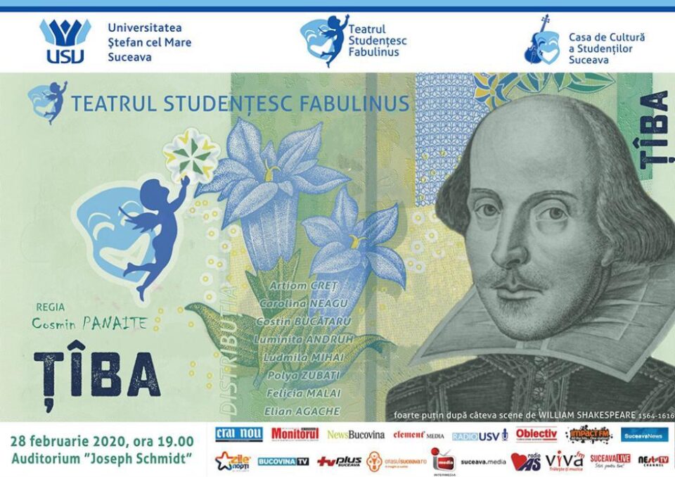 Spectacolul „Țîba”, cu teatrul „Fabulinus”, gratuit, pe scena Universității