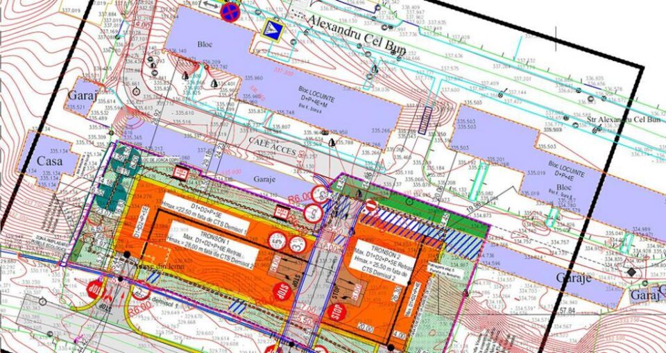 Proiectul blocului cu două tronsoane care se construiește la baza Dealului Tătărași