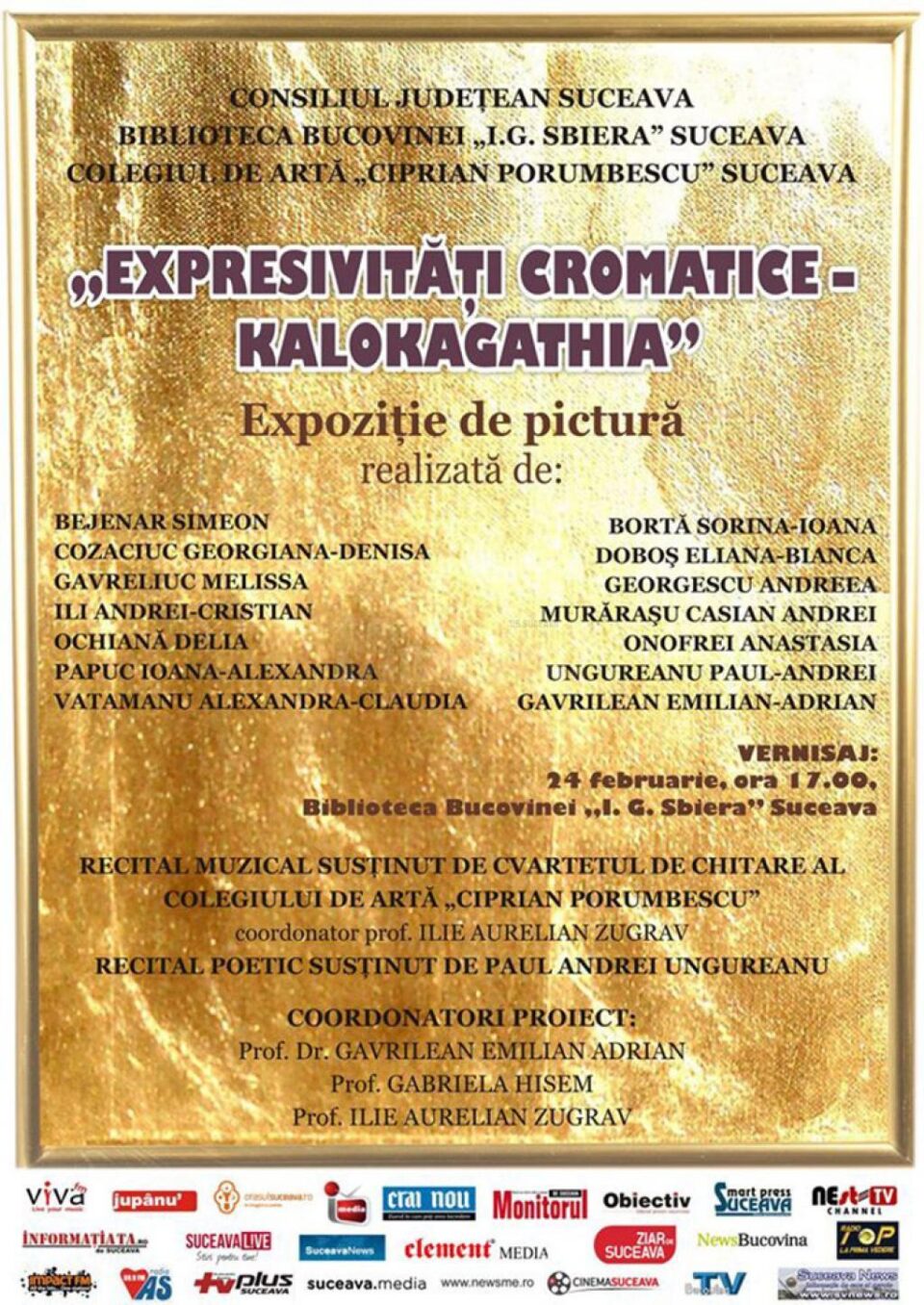 Expoziția de pictură ,,Expresivități Cromatice-Kalokagathia”