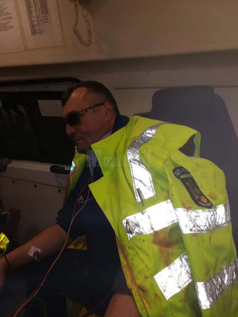 Vasile Grumăzescu imediat după agresiunea din seara zilei de 30 decembrie 2018