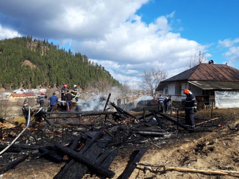 Șura gospodăriei a fost distrusă