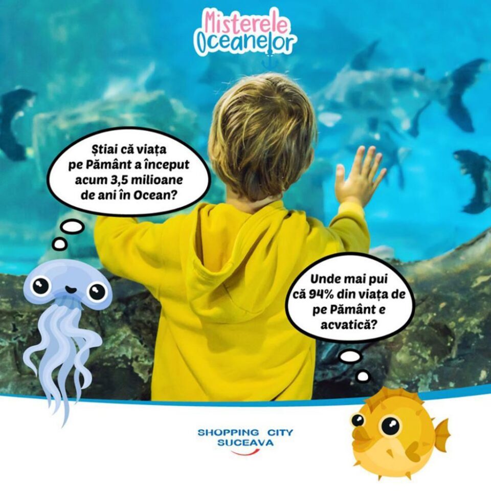 „Misterele oceanelor”, o aventură plină de culoare în lumea subacvatică, la Shopping City Suceava