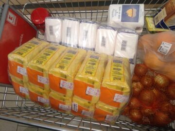 Un coș normal de cumpărături în timpul zilelor de panică