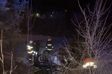 Mașina în care se aflau cei doi soți