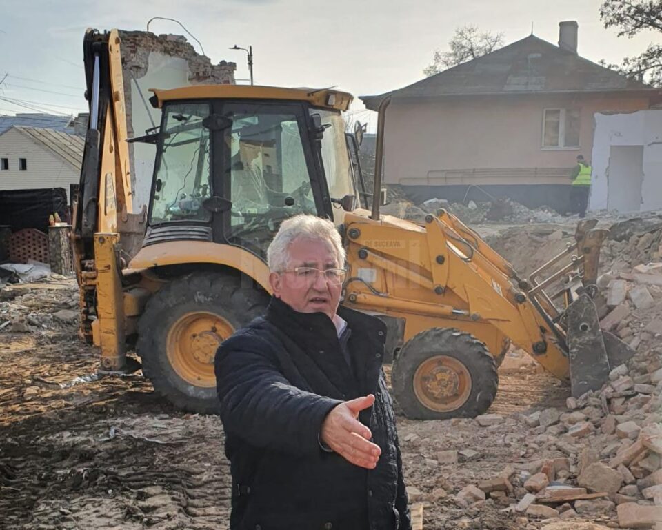 Șantierul grădiniței din strada Dobrogeanu Gherea din centrul Sucevei