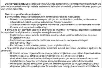 Anunț finalizare proiect: Creșterea competitivității prin realizarea de investiții la Dinadrom SRL