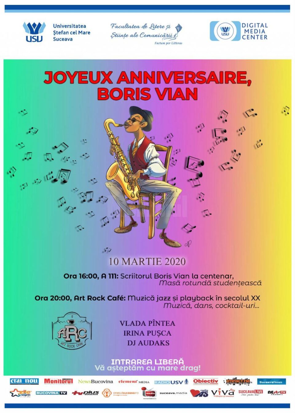 Masă rotundă studențească, la USV, pentru celebrarea personalității scriitorului Boris Vian