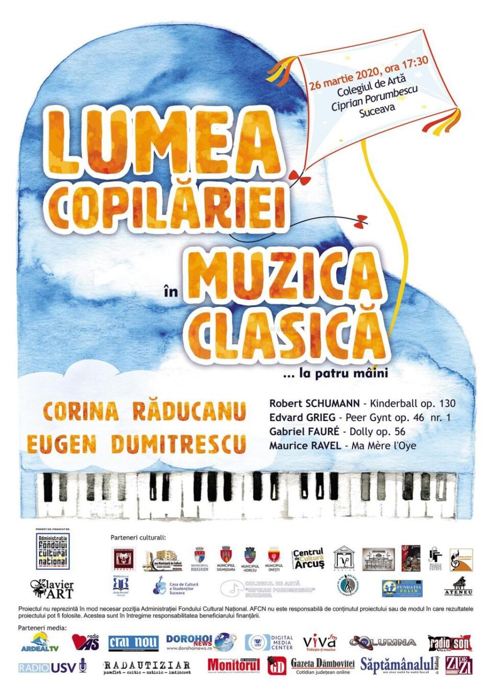 „Lumea copilăriei în muzica clasică… la patru mâini”, concerte la Suceava și Rădăuți „Lumea copilăriei în muzica clasică… la patru mâini”, concerte la Suceava și Rădăuți