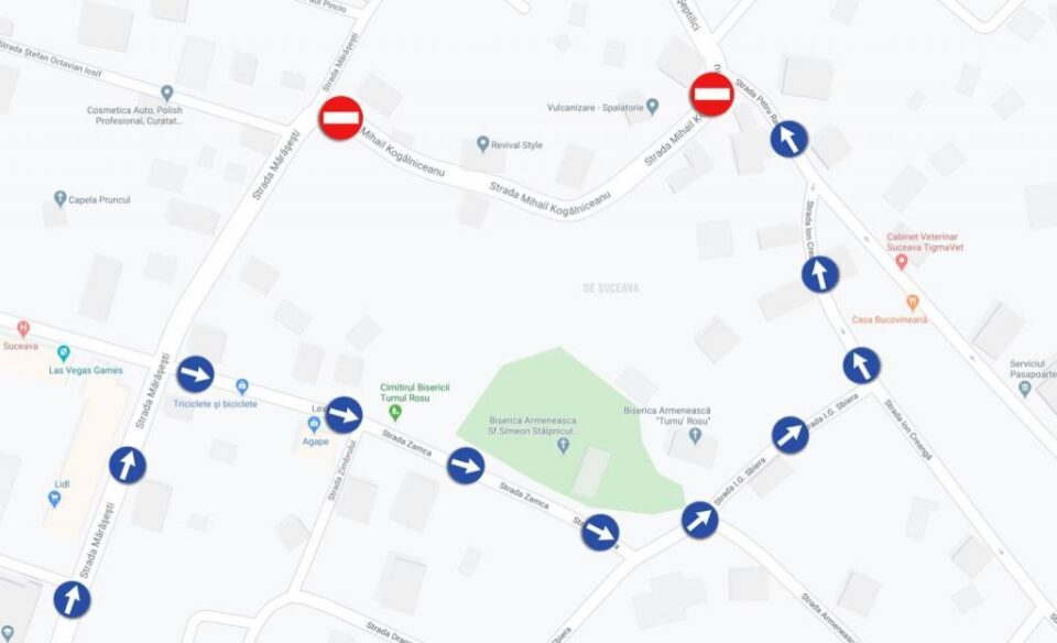 Cand se va reabilita și str. Mihail Kogălniceanu, circulația de la sensul giratoriu va fi redirecționată înspre Serpentine