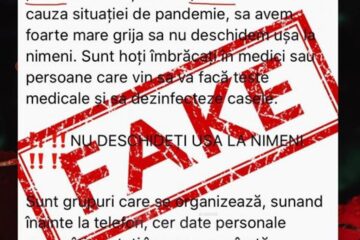 Fake-news promovat intens și în Suceava: hoți îmbrăcați în doctori bat pe la ușile oamenilor pentru a-i prăda