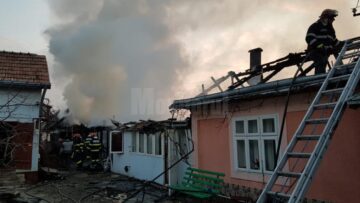 Incendiu extins la două gospodării la Adâncata. Un bărbat disperat să stingă focul a suferit arsuri