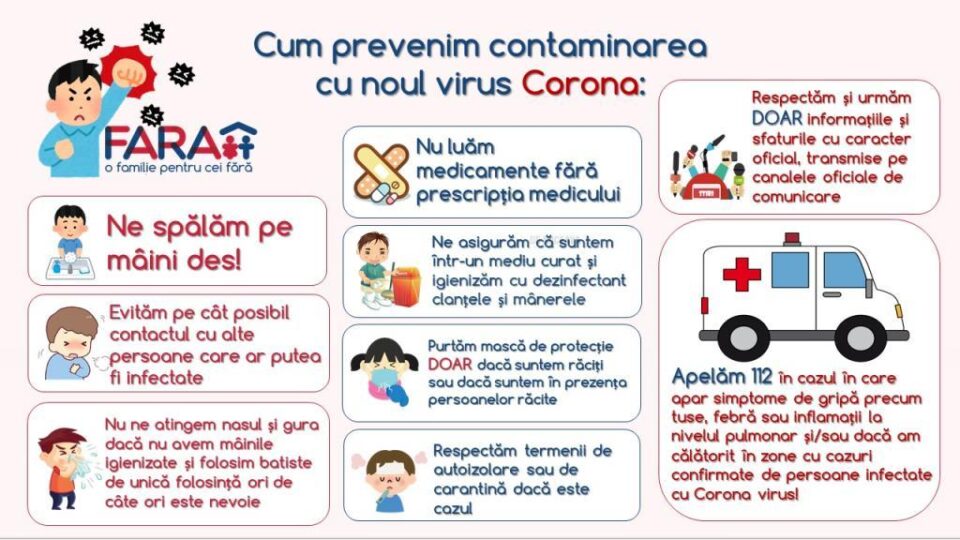Toate eforturile Fundației FARA sunt focalizate spre prevenția contaminării și asigurarea nevoilor copiilor și tinerilor, într-o manieră care nu stârnește panică Toate eforturile Fundației FARA sunt focalizate spre prevenția contaminării și asigurarea nevoilor copiilor și tinerilor, într-o manieră care nu stârnește panică