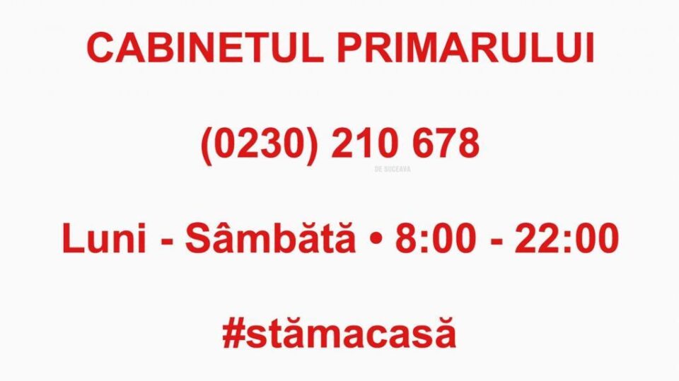 Număr de telefon la care persoanele de peste 65 de ani din Suceava pot solicita alimente, medicamente sau ce mai au nevoie Număr de telefon la care persoanele de peste 65 de ani din Suceava pot solicita alimente, medicamente sau ce mai au nevoie