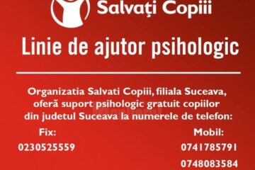 Suport psiho-emoțional și social gratuit, oferit de echipa Salvați Copiii - Filiala Suceava, pentru copiii și părinții afectați de noua pandemie