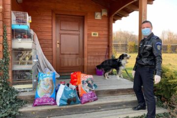 Misiune inedită pentru polițiști: au dus mâncare pentru câinele și papagalii unui sucevean aflat în carantină