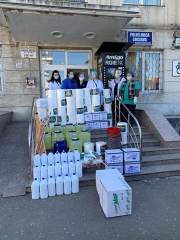 Fundația Nord 2001 a dus materiale de curățenie și apă la Policlinica Areni, la Spitalul Suceava și la centre de reabilitare neuropsihiatrică