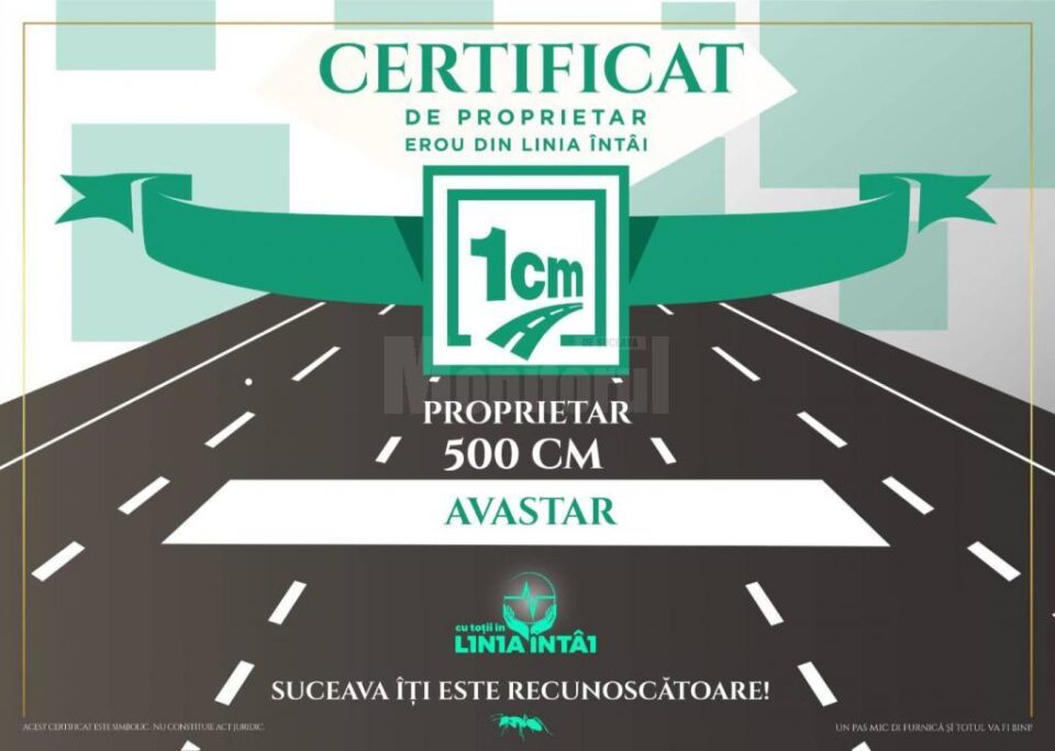 Certificate de proprietari pentru centimetrii de autostradă cumparați prin donații