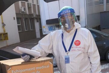 Măștile au fost recepționate de medicul urgentist Liviu Cîrlan