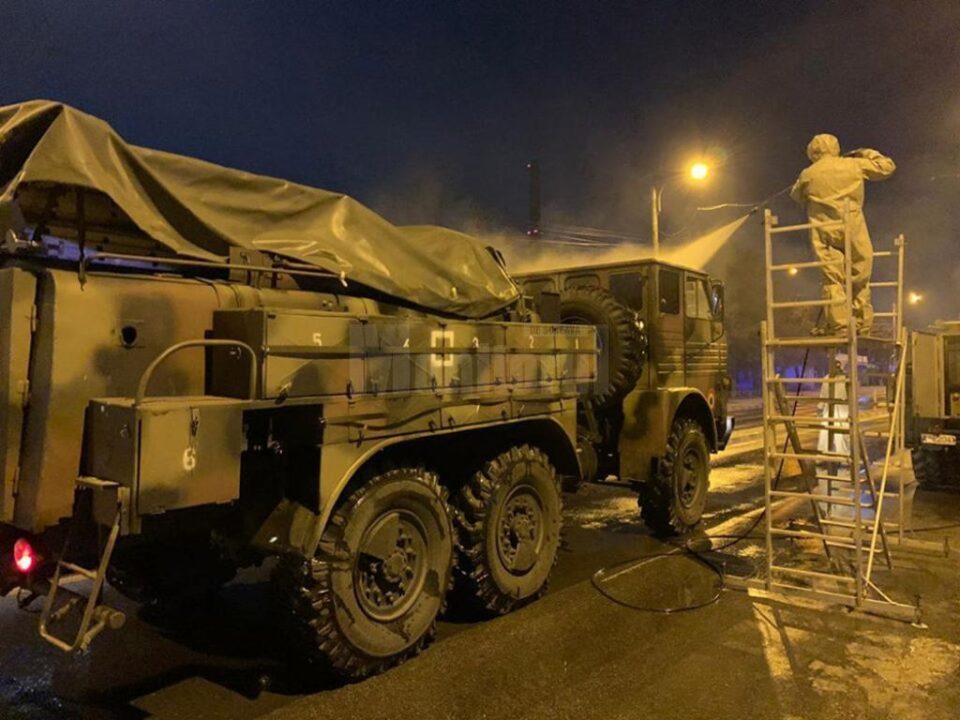 Operațiune de dezinfecție a străzilor din Suceava cu Batalionul 202 Apărare CBRN - Intervenție la Dezastre