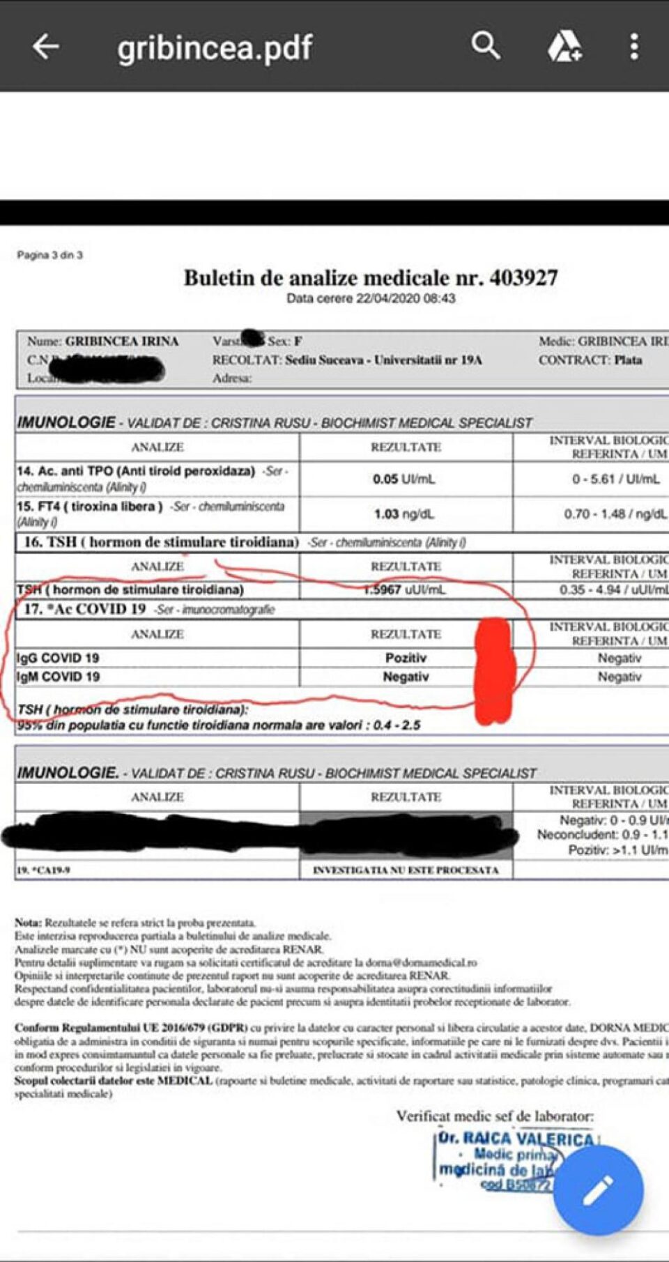Medicul de familie Irina Gribincea s-a tratat singură de COVID-19 și a aplicat rețeta altor circa 400 de pacienți