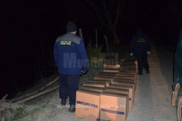 Una dintre cele două capturi de țigări de contrabandă