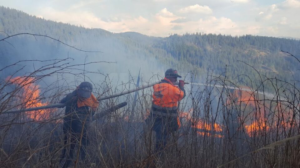 În jur de 200 de oameni au muncit la stingerea a șase incendii care amenințau pădurea