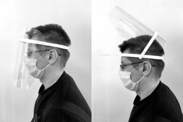 Viziera M3 Pro, cu ramă rabatabilă, realizată de Promoart, utilă în combaterea răspândirii infecției cu virusul COVID-19
