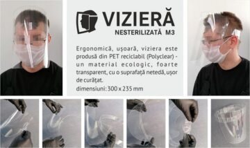 Viziere fixe și rabatabile, paravane de protecție și folii antimicrobiene, utile la birou, pe stradă și în transportul public, produse de o firmă suceveană